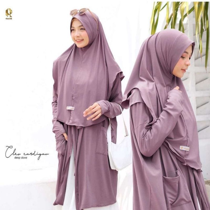 Hijab Cardigan 2in1 pake Pet/pad busa-Kerudung Menyatu Dengan Cardi, Bahan Nyaman dan Halus