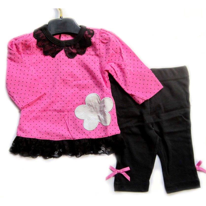 SETELAN BAJU ANAK FLOWER PINK