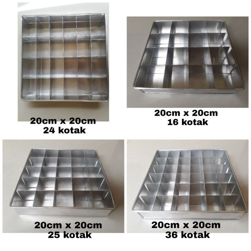 Loyang Sekat Brownis / Cetakan Kue Brownis Sekat Aluminium