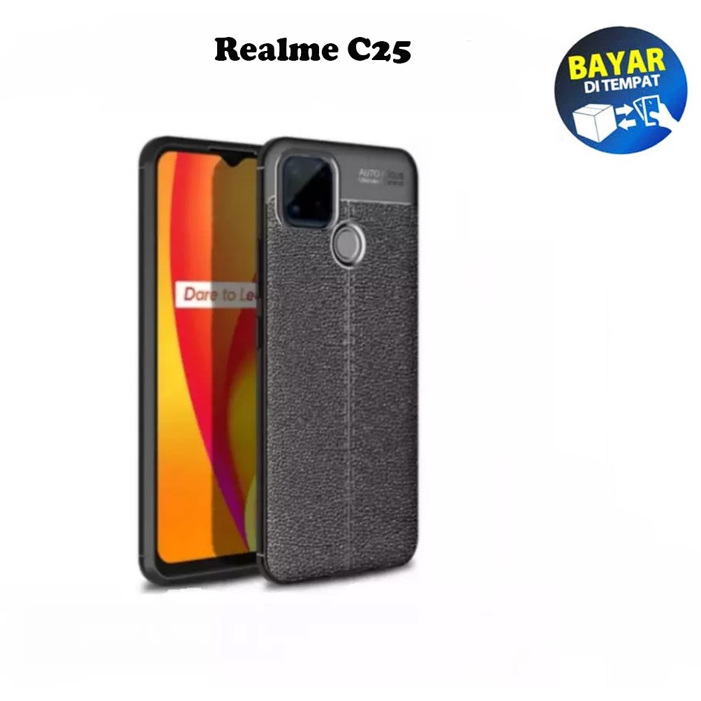 Case Auto Focus Realme C25 C25s Leather Experience SoftCase Slim Ultimate / Casing Kulit