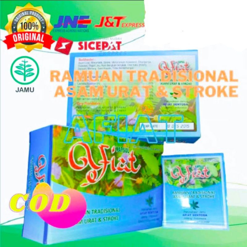 AFIAT KAPSUL Herbal Alami Obat Asam urat Rematik Kolestrol Stroke Afiat Original