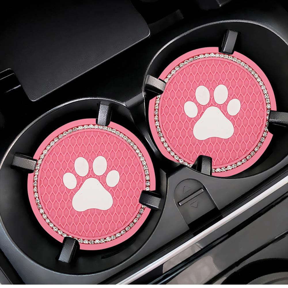 Tatakan Gelas Mobil Nanas Rhinestone Dog Paw Crystal Anti Slip Mats