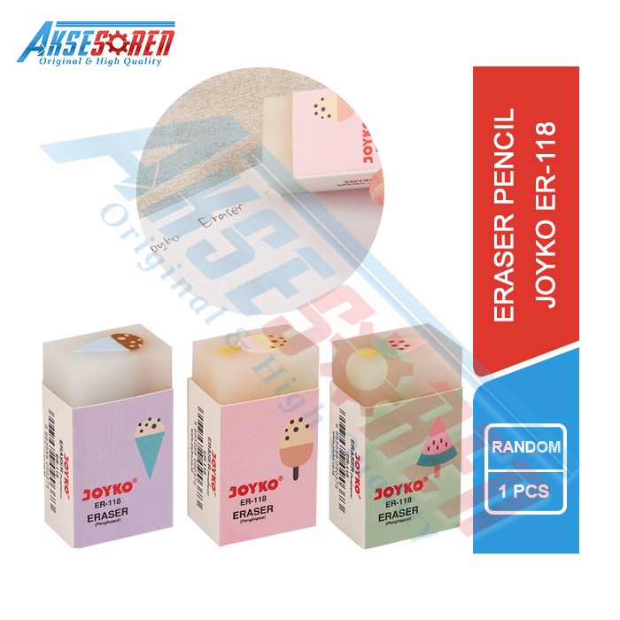 

Penghapus Pensil Besar Joyko [ER-118/1 Pcs] / Eraser Pencils Big / Penghapus Pinsil Joyko Jumbo Lucu / Alat Tulis Sekolah / Stip 2B Pingsil Joyko