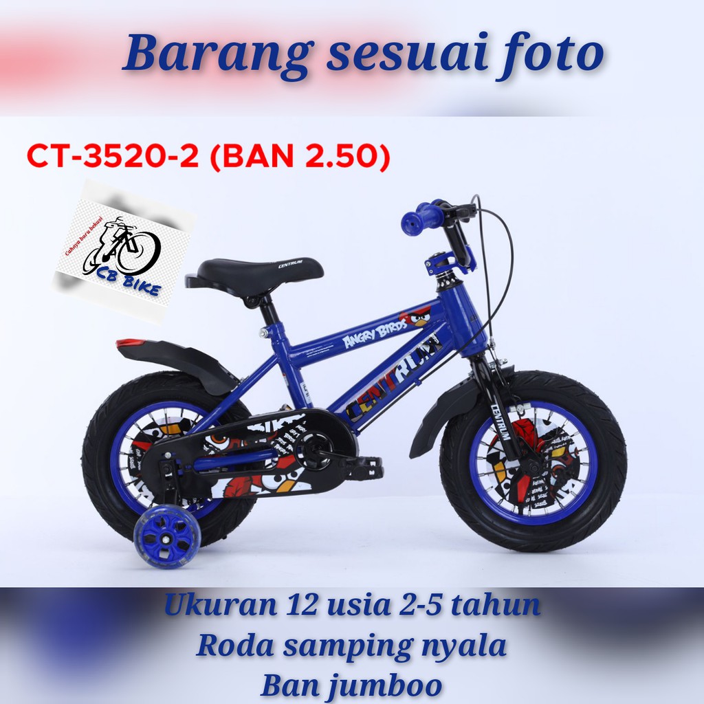 SEPEDA BMX ANAK LAKI LAKI CENTRUM 12 CT 33520-2 BAN JUMBOO   KARAKTER ANGRY BIRD