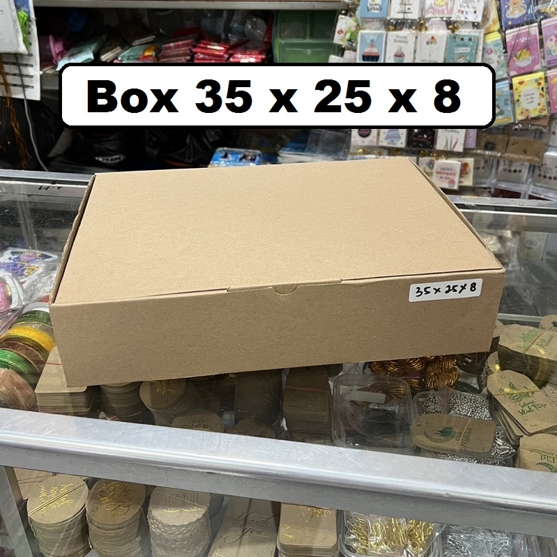 

Box Kotak Kardus 35 x 25 x 8 cm , Box Die Cut, Kotak Kado , Packaging