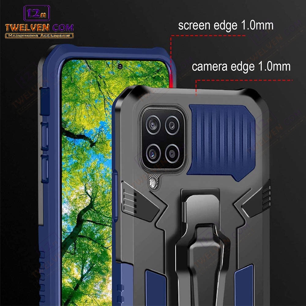Case Shockproof Samsung A12 Armor Hardcase Stand Clip