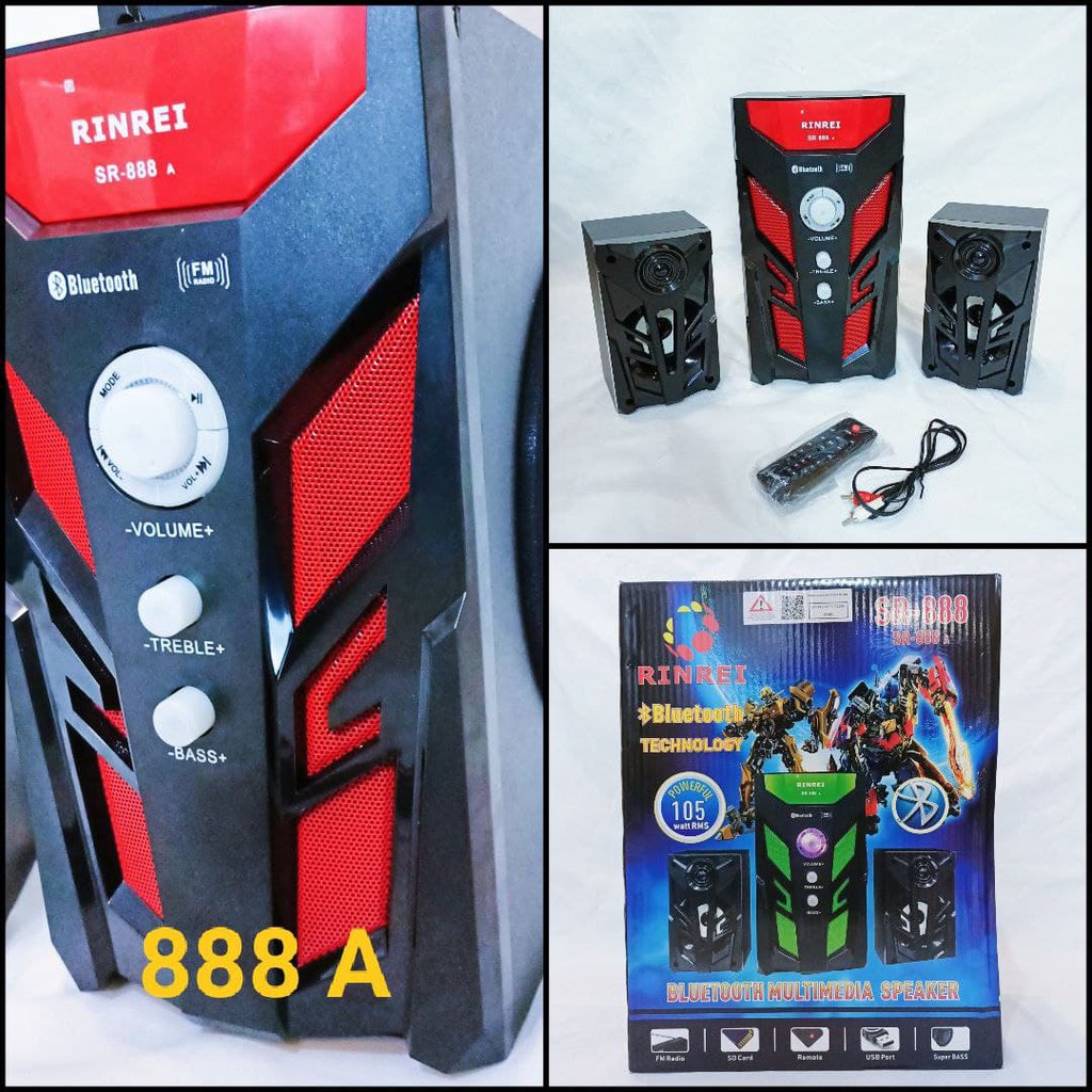 Speaker aktif RINREI SR 888 A speaker aktif bluetooth 2IN1 BODY ROBOT SUPER MEWAH FULL BASS