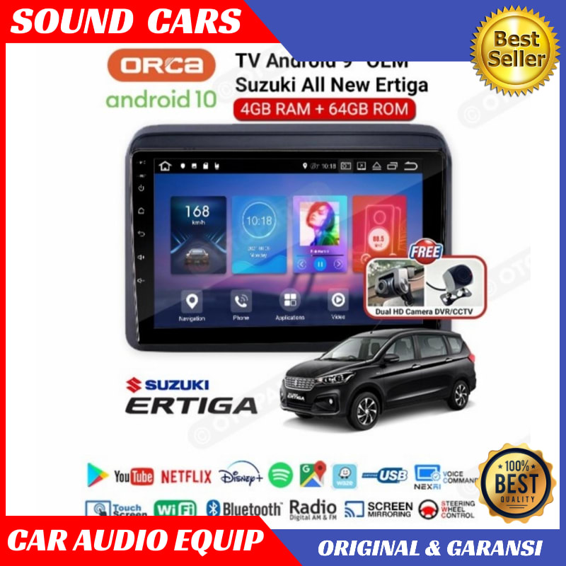 Head Unit Android New ERTIGA Ram 4 Gb Rom 64 Gb ORCA ADR 9988 PRO Best Quality Garansi Original