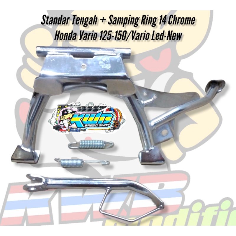 Standar tengah standar 2 Ring 14 jagrak tengah jagang tengah honda vario 125/150 R14 crom chrome