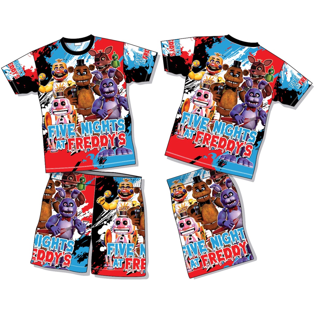 setelan anak baju five night at freddys full printing