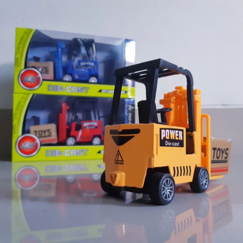 Diecast Truck Forklift Alloy - Minatur Mobil Truk Forklip Alat Berat