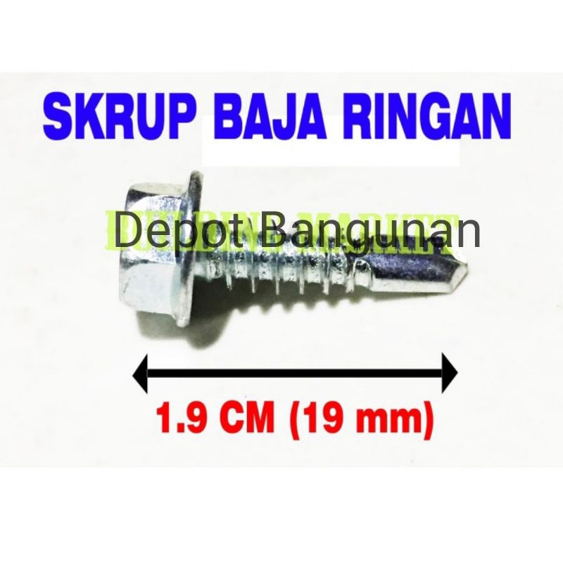 Jual Sekrup Skrup Baja Ringan Baut Baja Ringan Roofing 1.9 CM @1 Buah ...