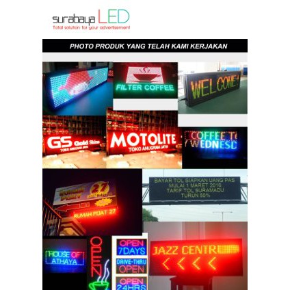 RUNNINNG TEXT LED OUTDOOR PUTIH WIFI Termurah