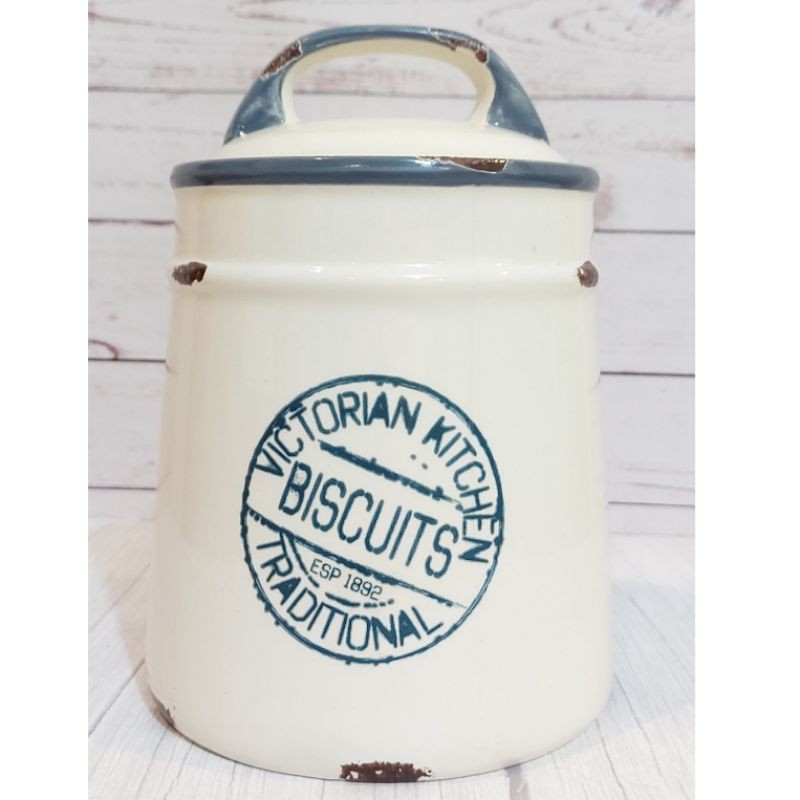 PAJANGAN HIASAN BISCUITS STORAGE BOX VINTAGE 15 x 15 x 22 cm