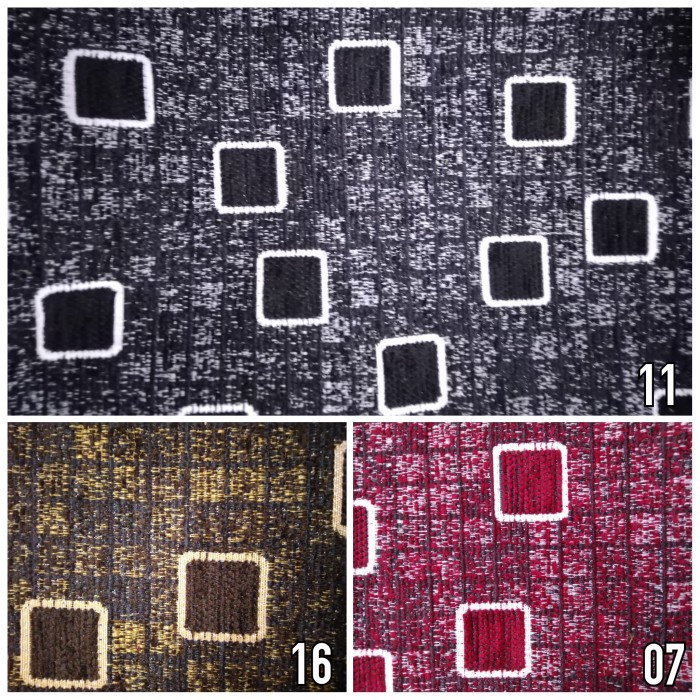 Kain Chenille Sofa / Jok / Kursi Regatta Motif Kotak-Kotak - Eudora ~ yst422