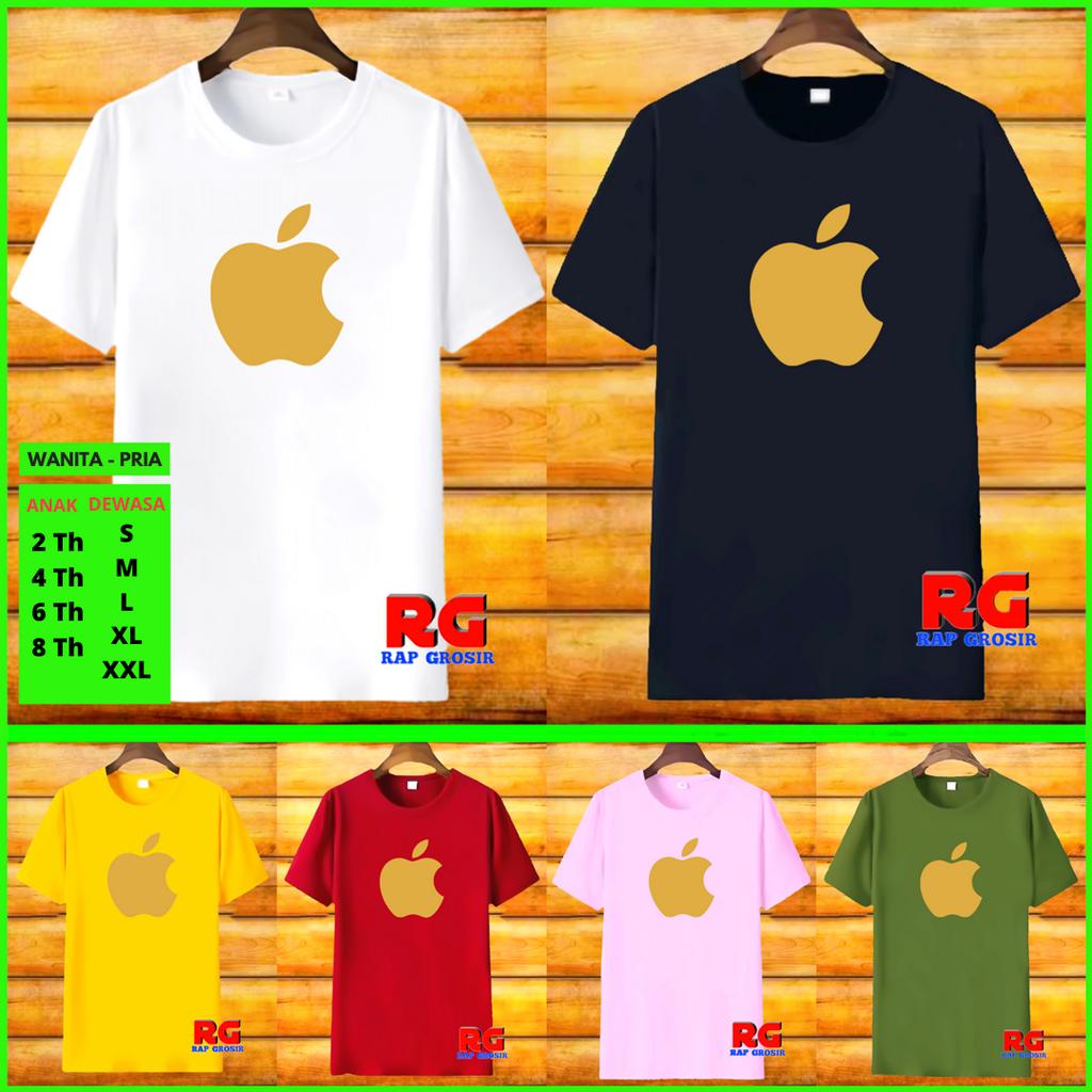 Baju Kaos Distro Unik Lucu Gambar Logo Apple Iphone Anak Dewasa Wanita Pria Laki Laki Perempuan Cewe
