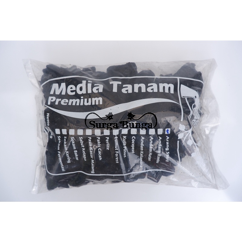 Media Tanam Arang Aktif Premium - Media Anggrek 1kg