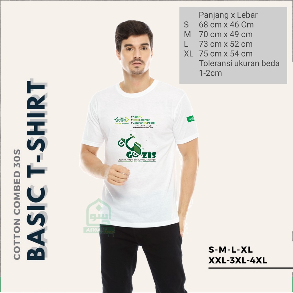Kaos Baju Distro Kaos Lazisnu NU Care Cotton Combed 30s Terlaris / T SHIRT Kaos NU