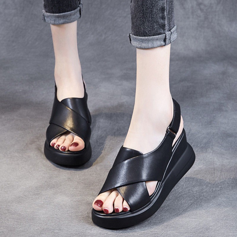 Sepatu Sandal Wanita Original Sepatu Cewek BL363  Wedges Anti Slip Sandal Kekinian Termurah Terbaru 2 Warna