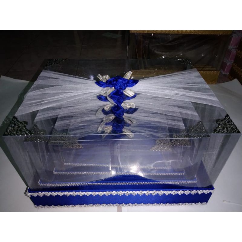 

Kotak seserahan/pernikahan mika full biru BCA "ukuran JUMBO