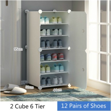 Lemari Rak Sepatu Serbaguna Portable Shoes Rack 2 Cube 6 Tingkat Shopee Indonesia