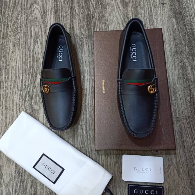 Sepatu GUCCi high quality mirror hitam