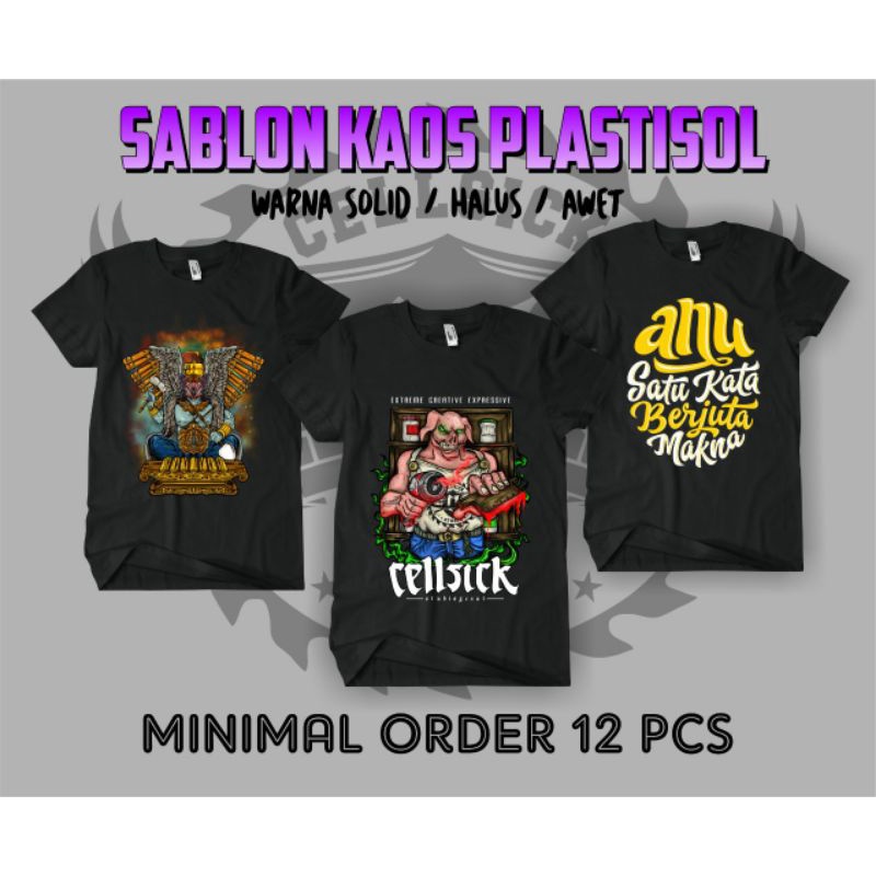 SABLON KAOS PLASTISOL LUSINAN