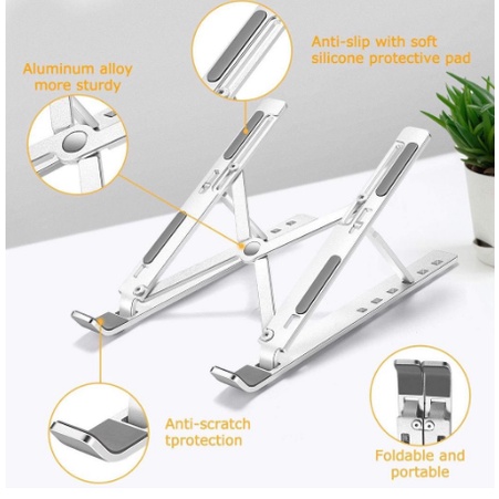 HOLDER STAND LIPAT LAPTOP - FOLDING STAND HOLDER LAPTOP MACBOOK IPAD / STAND LAPTOP / DUDUKAN LAPTOP 30093