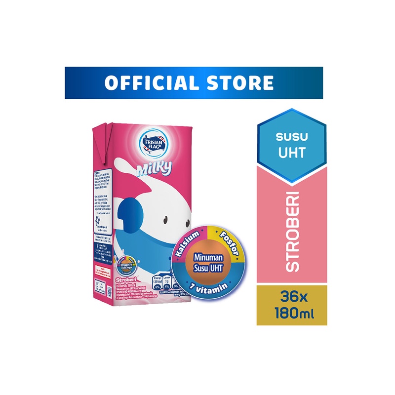 

Frisian Flag Susu Cair Uht Milky Strawberry 180Ml - Alhanan/04