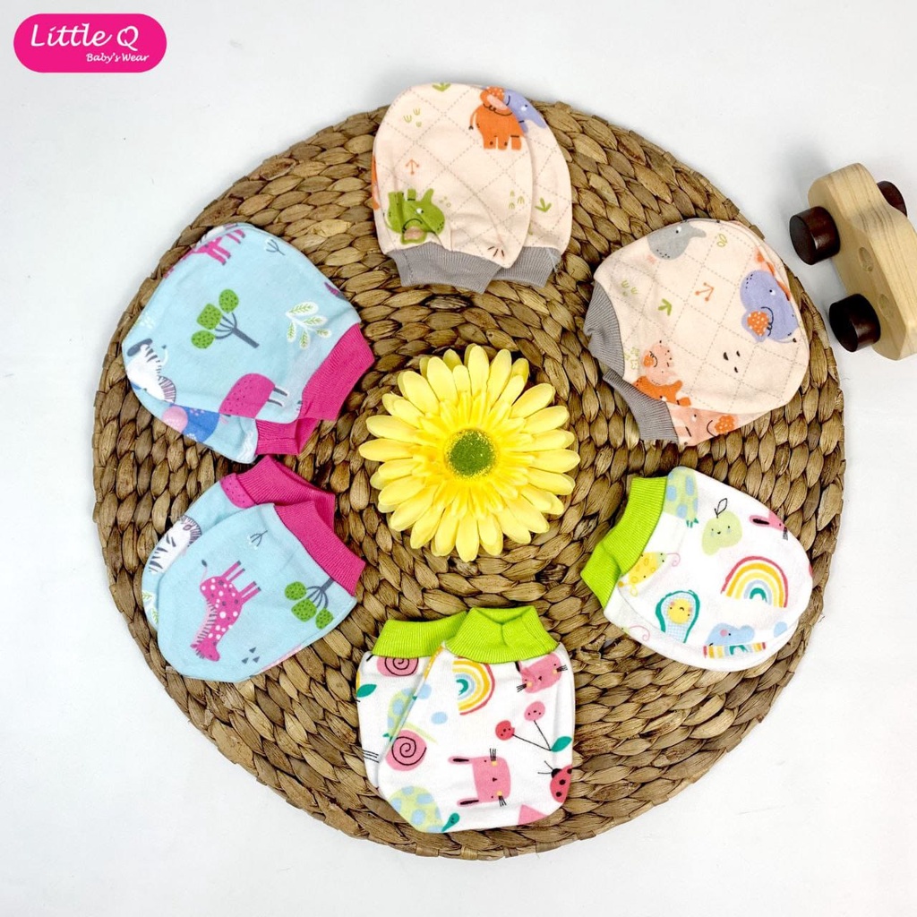 Little Q Sarung Tangan Dan Kaki Motif Mix STK Bayi