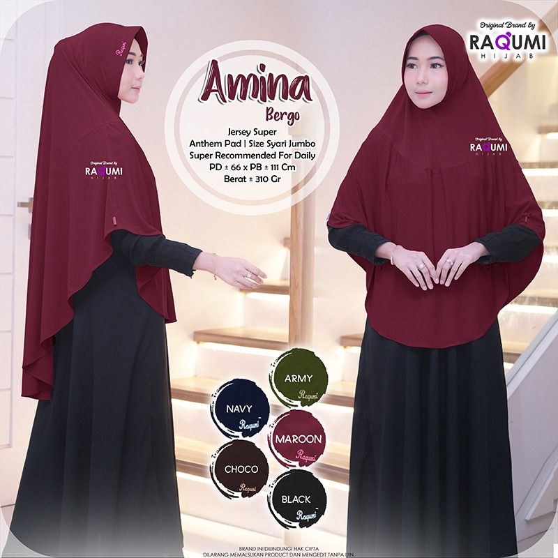 (HABIS) AMINA RAQUMI DAILY HIJAB SYARI BERGO SYARI PREMIUM HIJAB