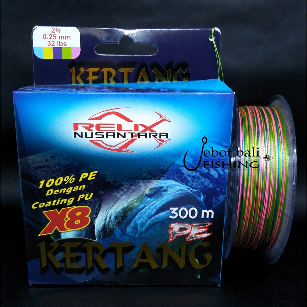 Senar PE KERTANG X8 Ukuran 0.8 1 1.2 1.5 2 3 4 Panjang 300 Meter - Tali Pancing Relix Nusantara - Ma