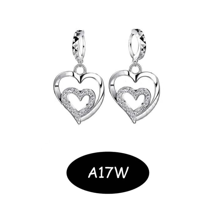 Anting A17W Berlian imitasi murah cantik elegan fashion pesta Jepit