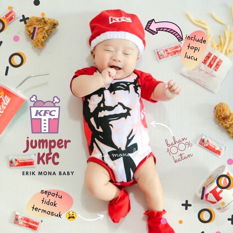 Jumper KFC / Jumper Bayi Motif Colonel Sanders KFC / Jumper Bayi Seragam Kentucky Fried Chicken KFC 