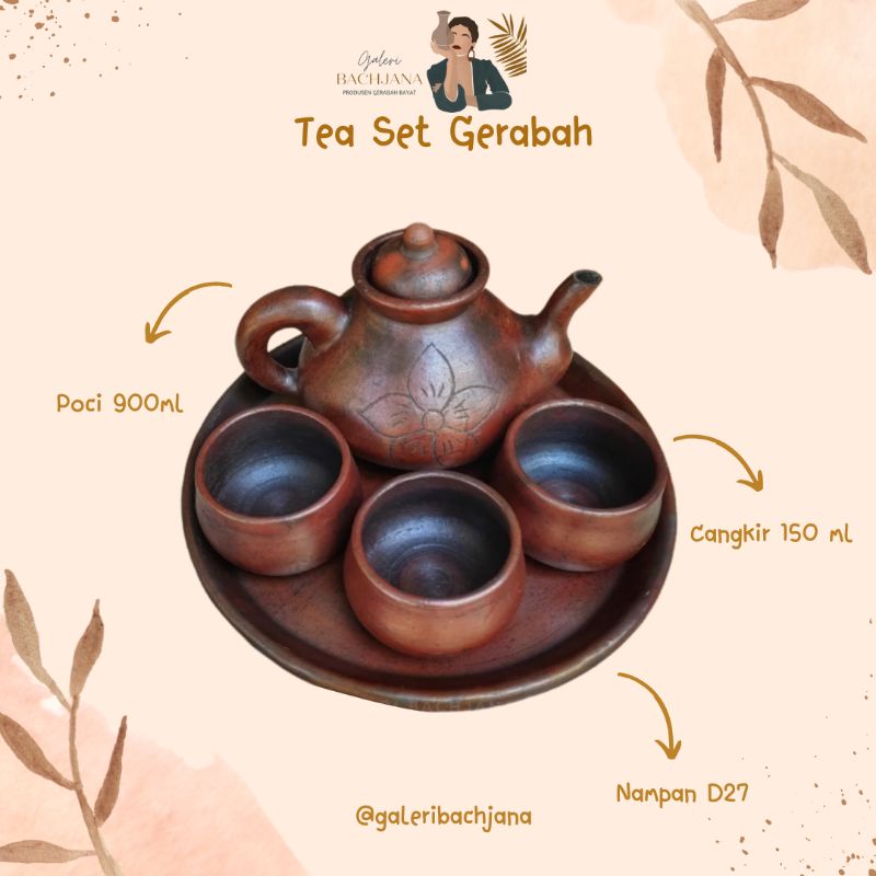 TEA SET GERABAH / POCI SET TANAH LIAT / TEKO SET