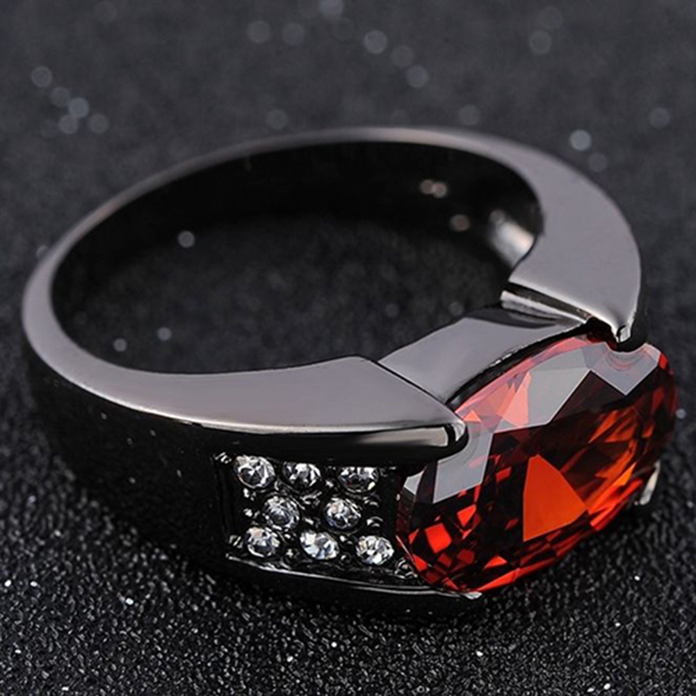 Hu Hu Hu Hu Hu Alat Bantu Pasang Kacamata♡ Cincin Berlian Imitasi Warna Merah Ukuran 8-12 Untuk Pria