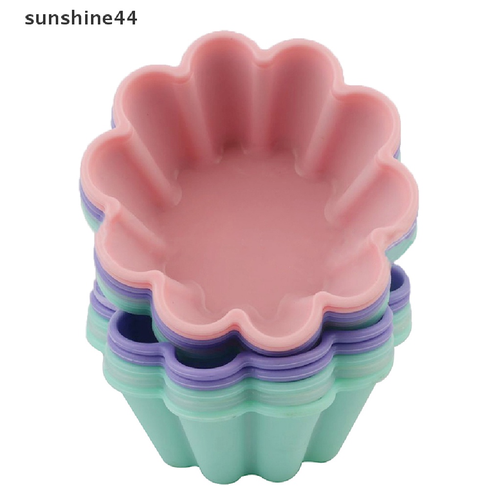 Sunshine 1PC Cetakan Cupcake / Muffin Bentuk Bunga Bahan Silikon