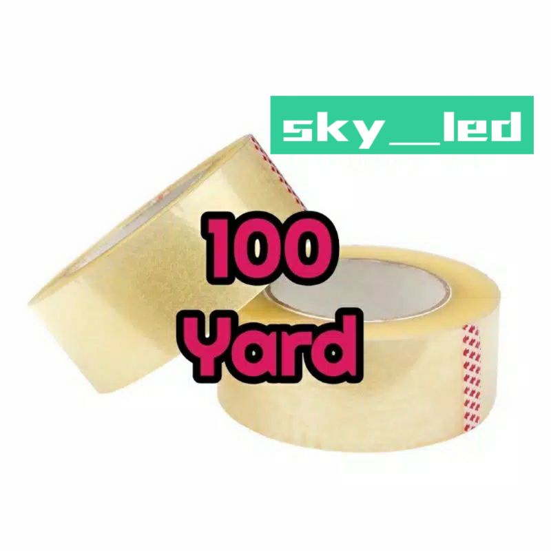 Lakban Bening 100 Yard Isolasi Selotip Clear Tape 45mm Daya Lengket Kuat