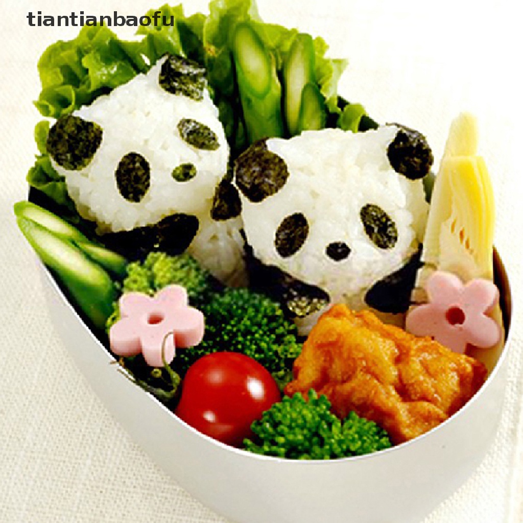 Set Cetakan Pembuat Bola Nasi Sushi Onigiri Bento Bentuk Panda 3D