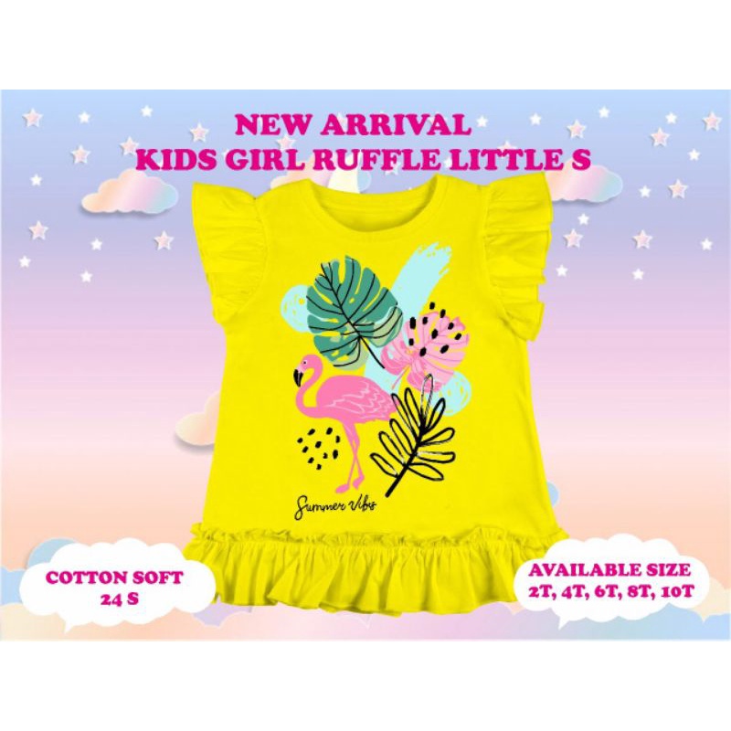 Kaos Anak Ruffle 2-8 Tahun by LITTLE S Kaos Kids Girl Ruffle