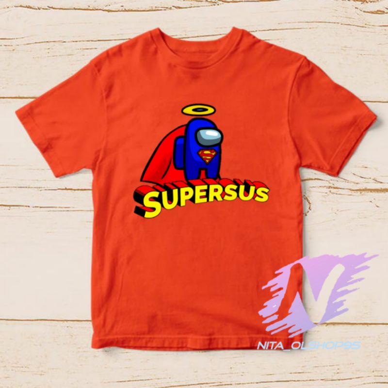 kaos anak supersus superman kaos among us