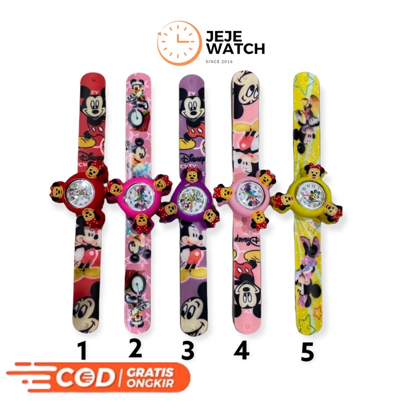Jam tangan anak ceplok spinner karakter cewek