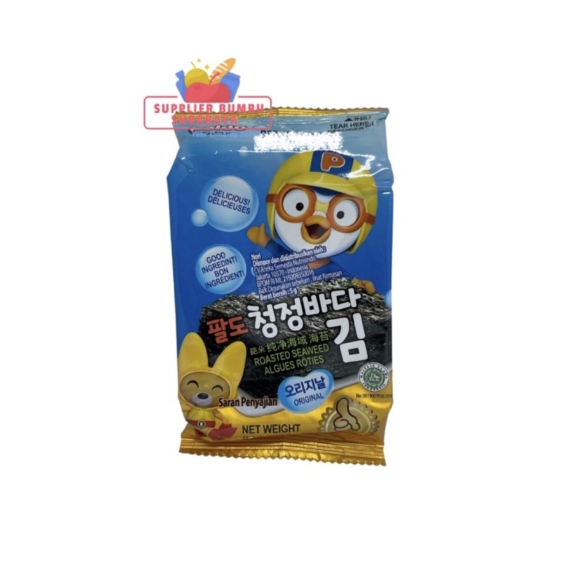 Paldo Pororo Roasted Seaweed Snack Rumput Laut Panggang Kering 5g