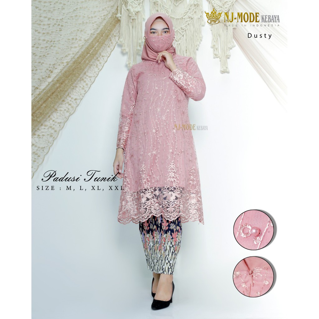 SET TUNIK TULLE BORDIR MUTIARA / TUNIK TULLE BORDIR TEBAL