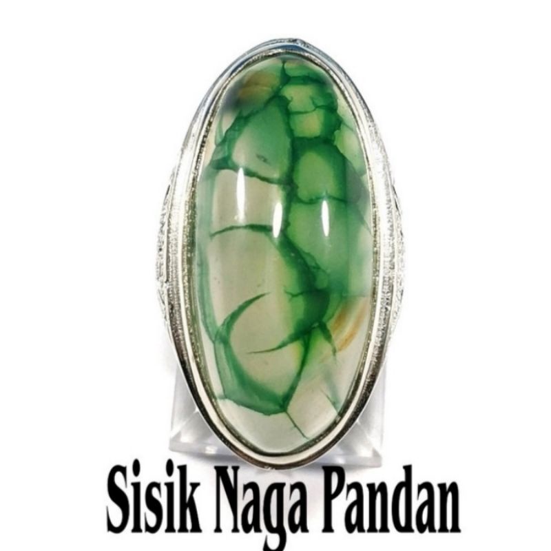 cincin batu akik pandan lumut sisik naga natural grade A