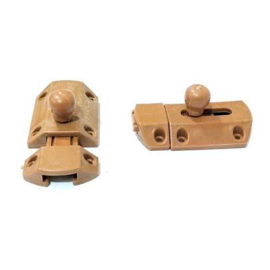 Pengunci Grendel Selot Pintu PVC 2inch Coklat Plastik Kamar mandi