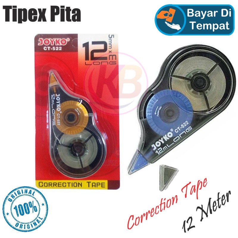 

Tipe Ex Kertas / Correction Tape Joyko CT-522 / Tipe x Roll - 12m / 1 Pcs / Toko Gemilang