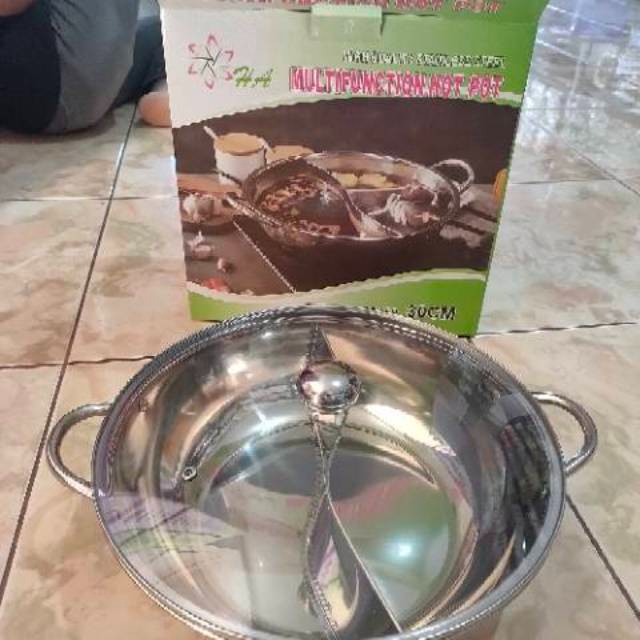 Panci Shabu Steamboat Sekat 2 Suki Pan 28cm