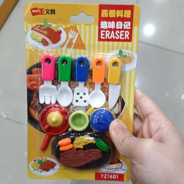 

Penghapus pensil unik lucu / eraser bentuk makanan steak dimsum sushi dessert