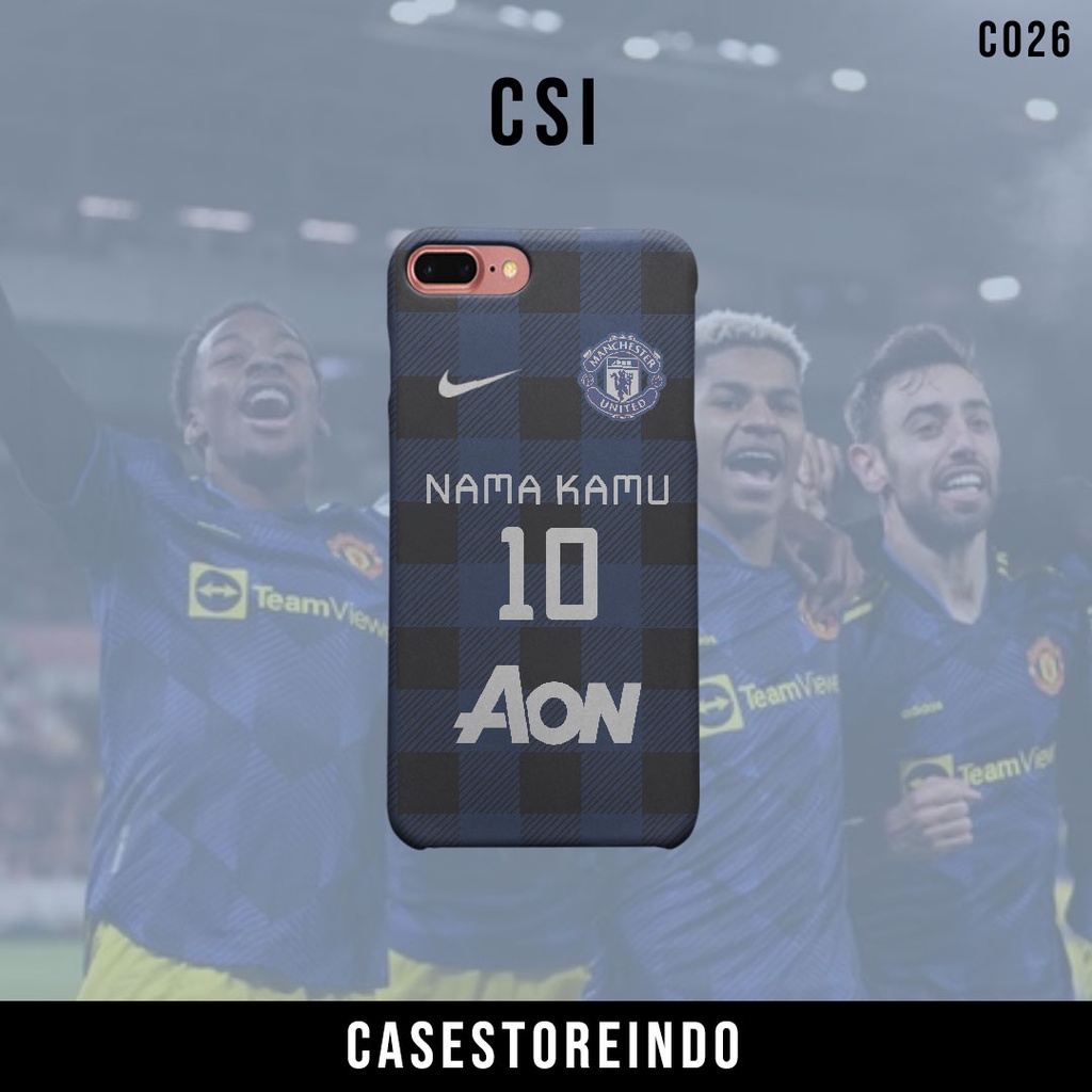 C026 Case Custom Premium Casing HP Design Jersey Bola Manchaster United MU emyu Away 2013 2014 Cases